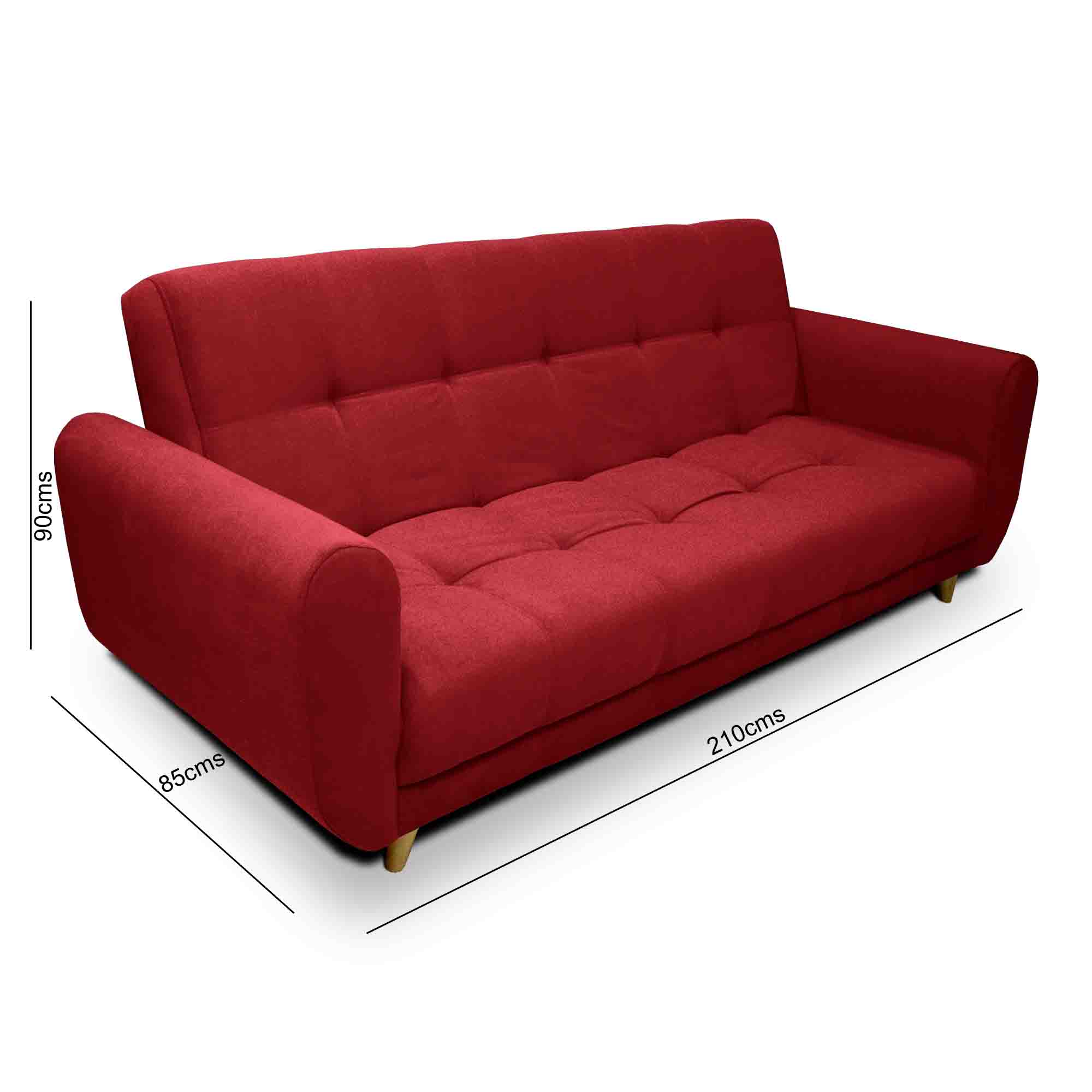 Sofa Cama Comfort Sistema Clic Clac Color Rojo (2)
